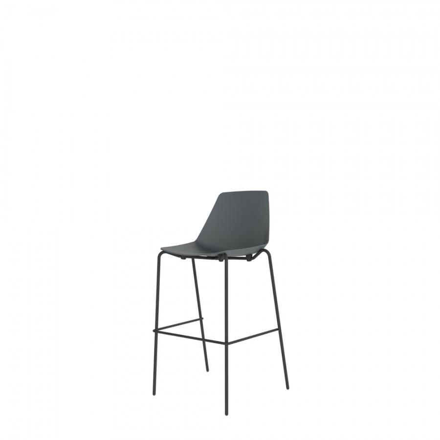 Polypropylene Shell High Stool 4-Leg Black Steel Frame